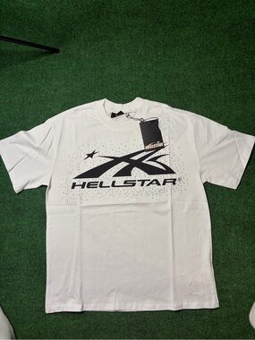 White Short Sleeve Tee with Black & White Graphic